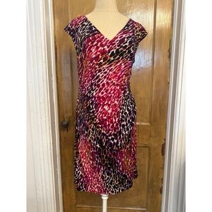 Like new! size 12 Dress Barn multi color animal print sheath dress